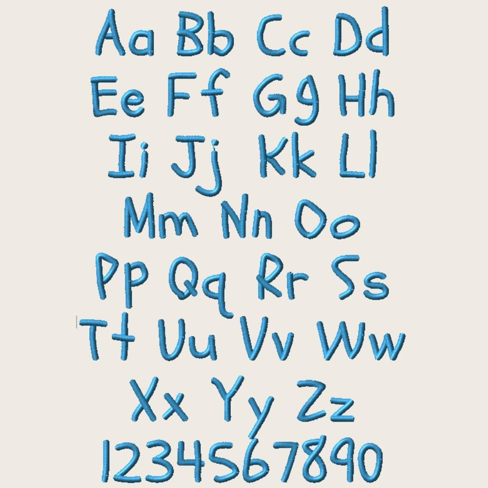 Native BX Embroidery Font' Coastal Hug, Scalable 13mm-125mm Object