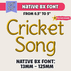 Native BX Embroidery Font Coastal Hug ObjectBased Editable 13-125mm