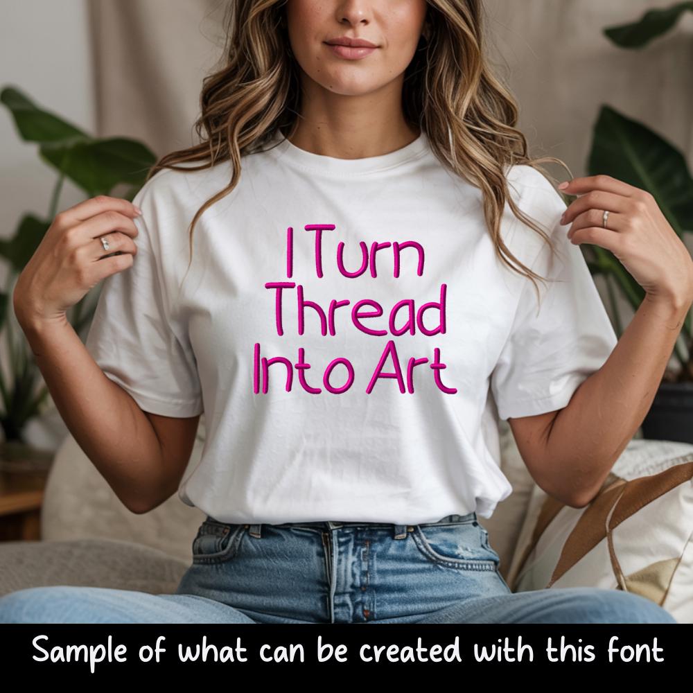 Bx Embroidery Font, Tall Skinny Cursive Monogram, Native 13–125mm