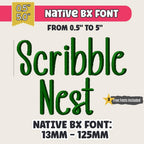 BX Embroidery Font' Coastal Hug Native BX For Embrilliance 13-125mm
