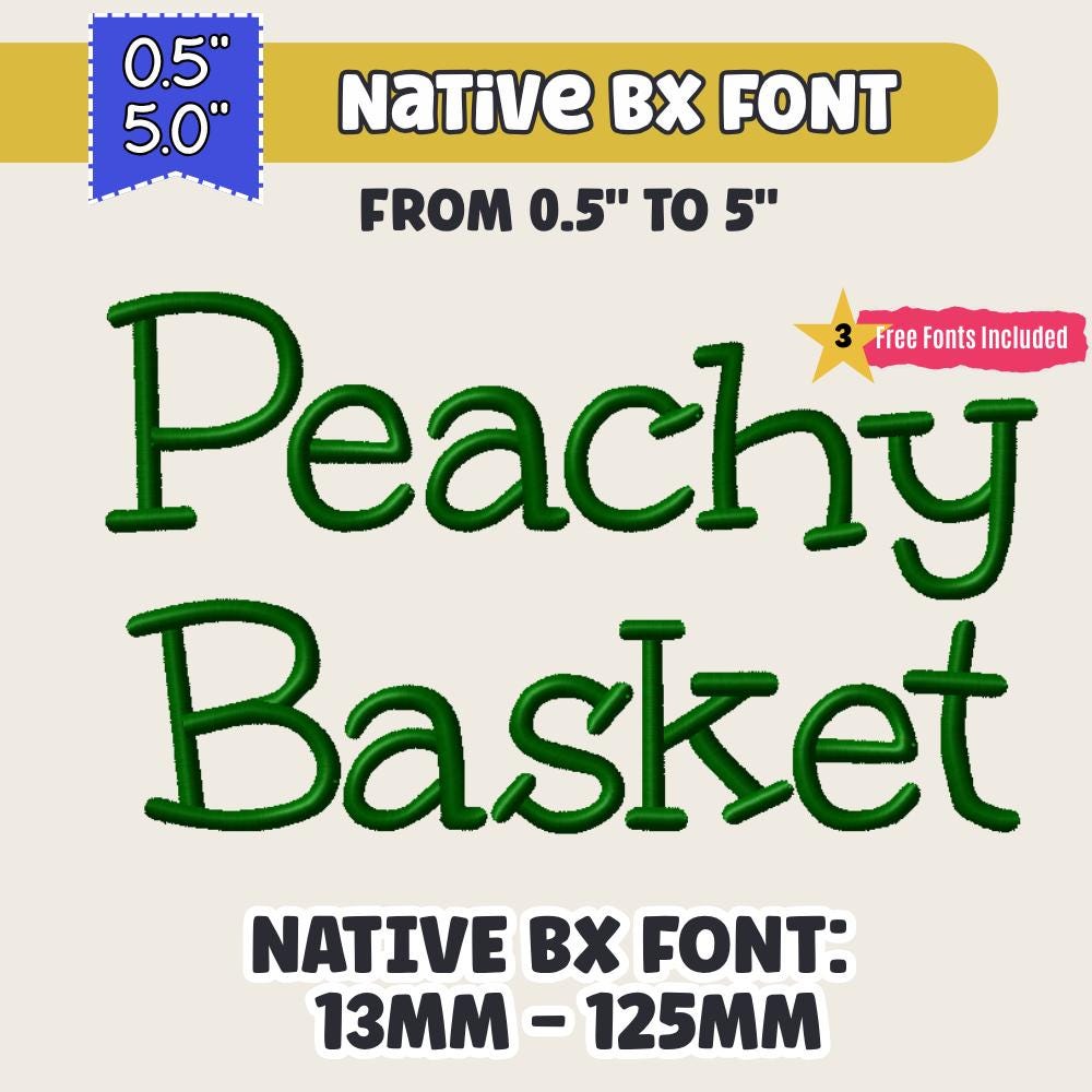 Native BX Font', Coastal Hug 0.5"-5" Embroidery Alphabet Editable