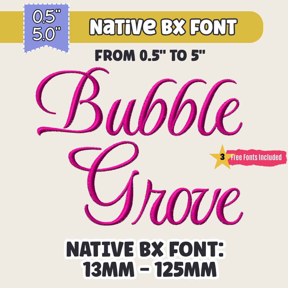 Bx Embroidery Font, Coastal Hug BX Native Font, 13–125mm Scalable!