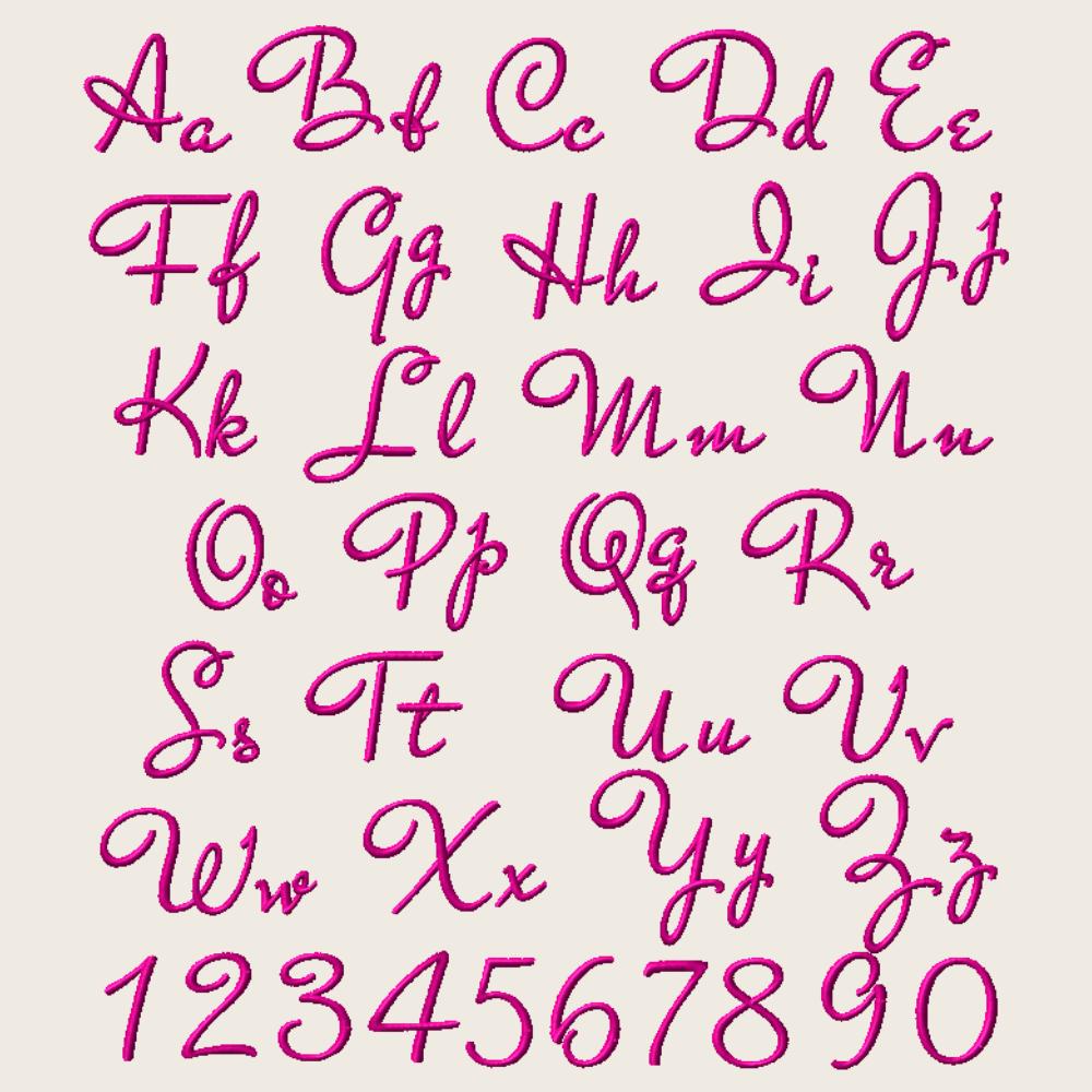 native bx font', Coastal Hug Embroidery Font, 13mm–125mm Editable