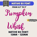 Native BX Font', Pumpkin Whisk BX Embroidery Font, 13-125mm Home.