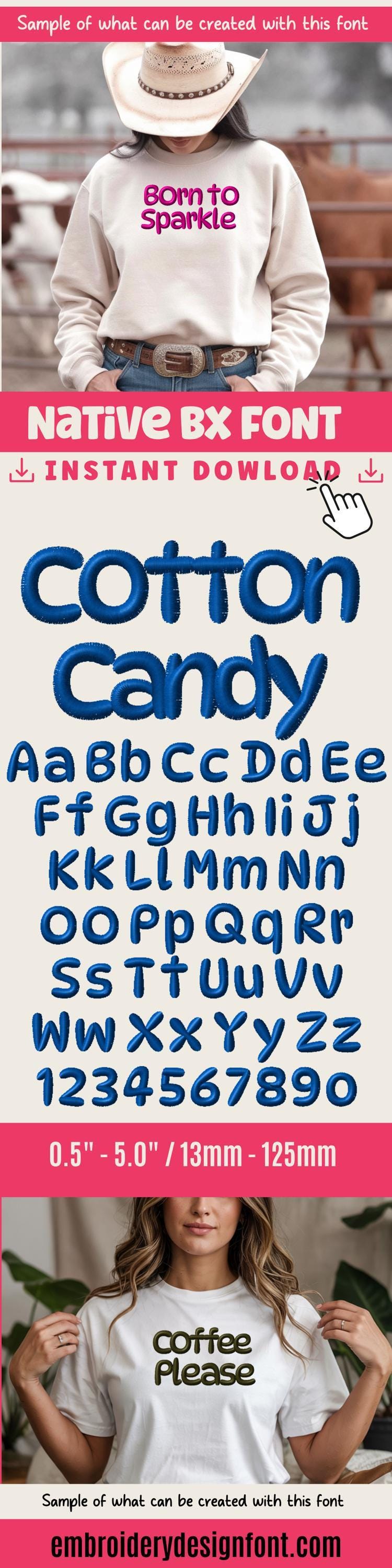 Native BX Embroidery Font, Coastal Hug Scalable Object-Based 13mm–125mm