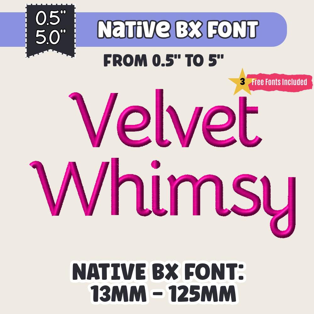 Native Bx Embroidery Font, Coastal Hug BX, 13mm–125mm (0.5"–5") Embrilliance