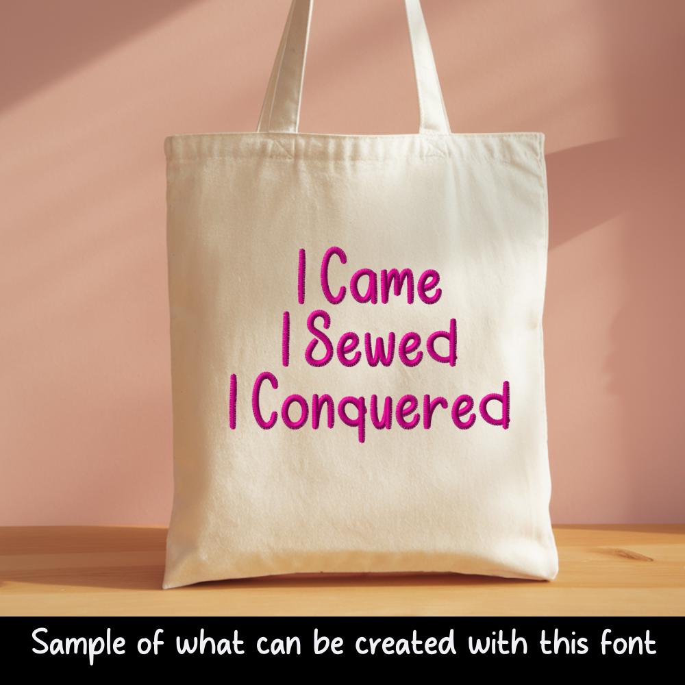 BX Embroidery Font, Coastal Hug Script Alphabet, Resize 13mm–125mm