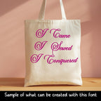 BX Embroidery Font, Skinny Script Bright Meadow, 13-125mm Wedding