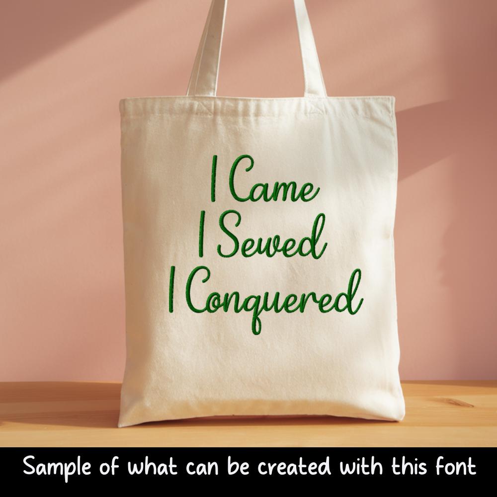 Bx Embroidery Font, Coastal Hug Script, Cursive Monogram, 13-125mm