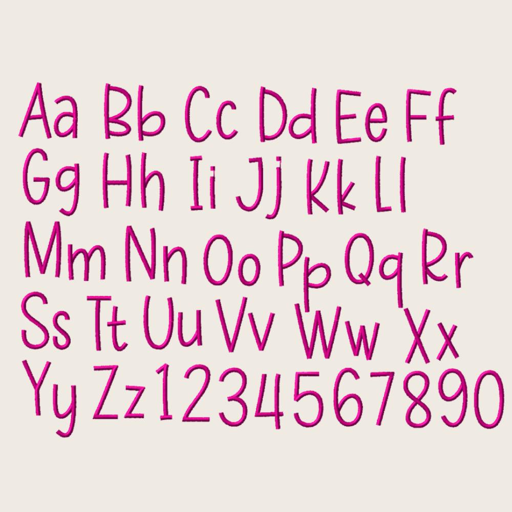 Bx Embroidery Font, Coastal Hug Alphabet, BX 13-125mm Script Mono