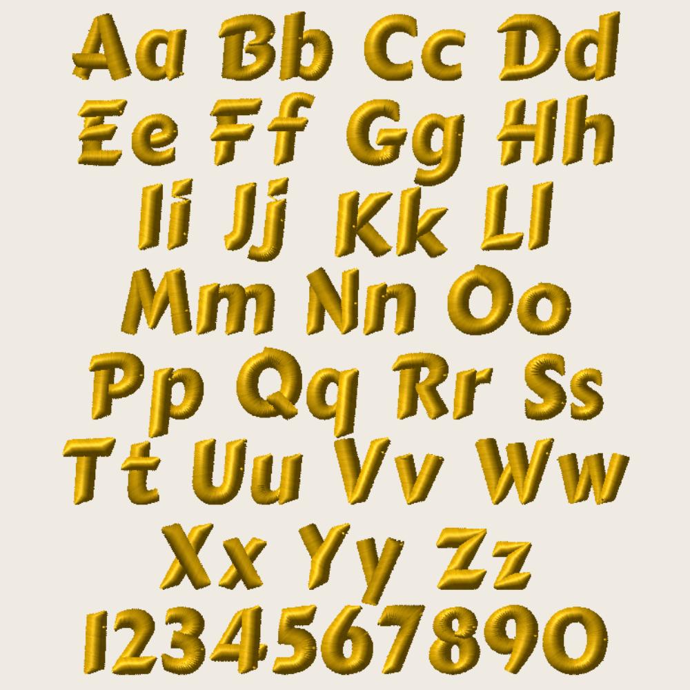 Native Bx Embroidery Font, Coastal Hug BX, 0.5"–5", Uppercase Nums