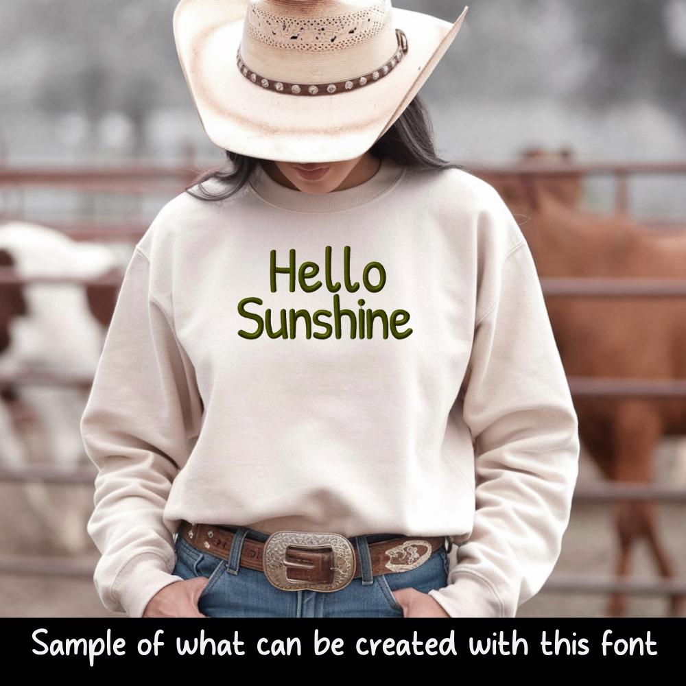 Native BX Font, Coastal Hug Embroidery Font BX.5, 13-125mm Script
