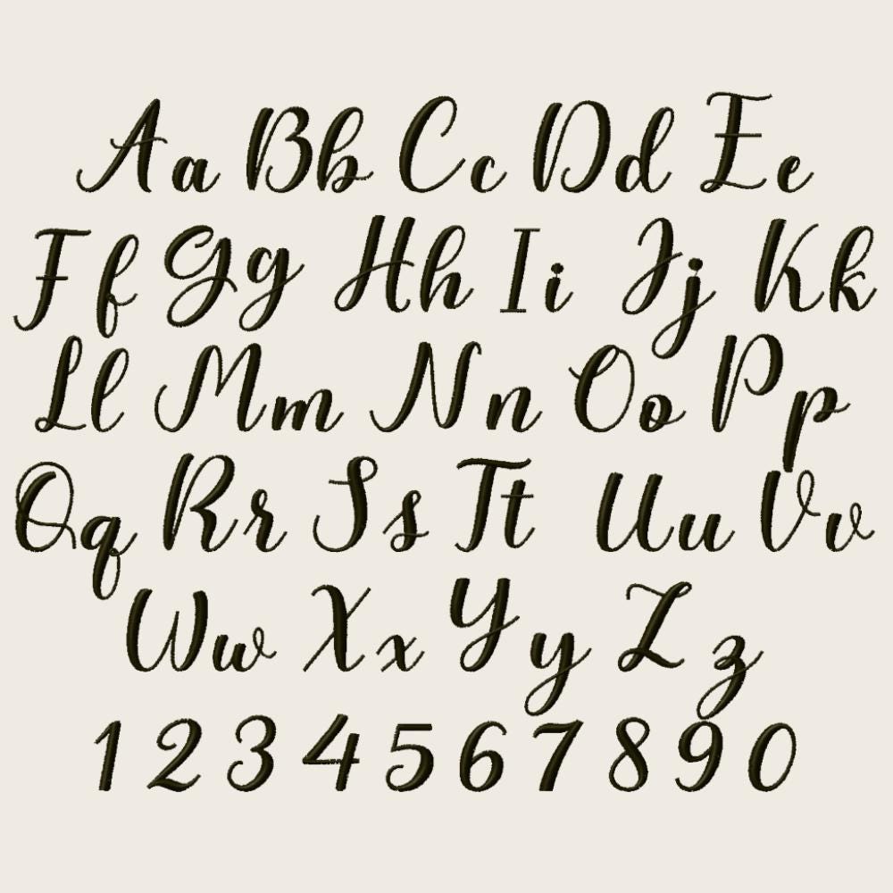BX Embroidery Font, Skinny Script Puddle Popsicle Alphabet Mon Set