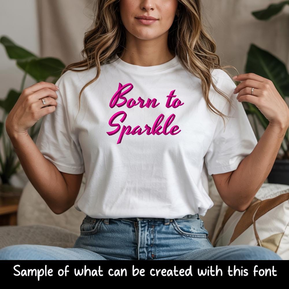 Native BX Embroidery Font' Coastal Hug, 13mm-125mm, Upper & Lower.