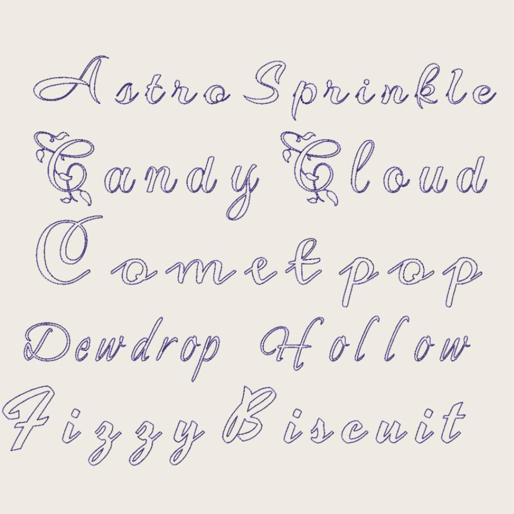 BX Embroidery Font, 10-Style Vintage Floral Alphabet, Native BX Set