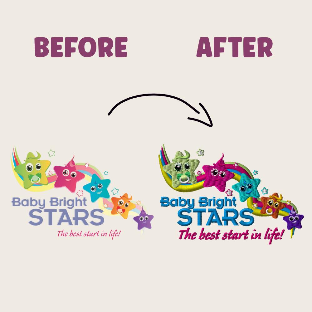 Custom Embroidery Digitizing, Logo & Image Digitize, DST/PES Files