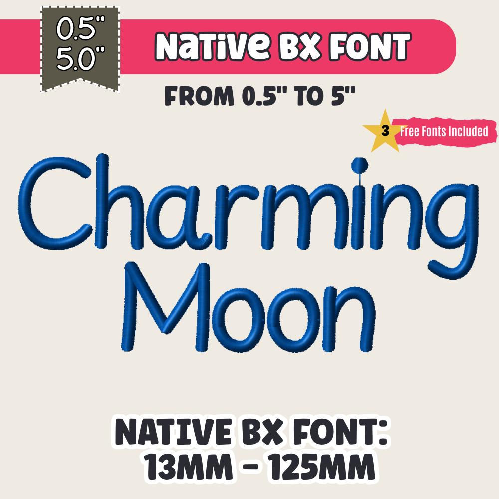 BX Embroidery Font, Coastal Hug Native BX, 13mm-125mm, Uppercase.