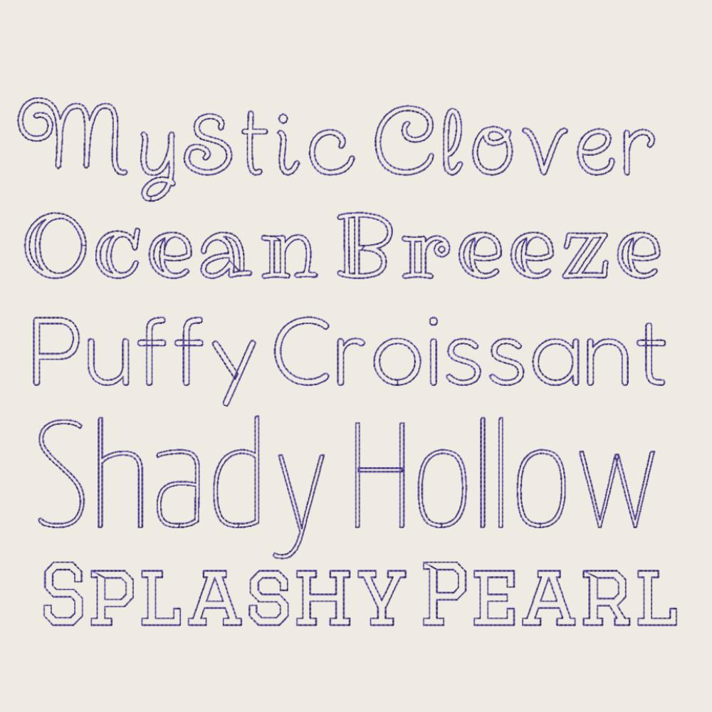 BX Embroidery Font, 10-Font Native BX Set, Embrilliance 13-125mm.