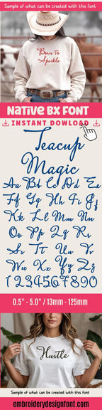 native bx embroidery font' Coastal Hug BX Font, Scalable 13mm-125mm