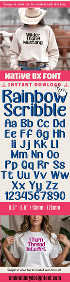 native bx embroidery font, CoastalHug Scalable 0.5-5in BX Font For