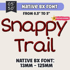 BX Embroidery Font, Coastal Hug Native BX, 13–125mm Scalable Edit