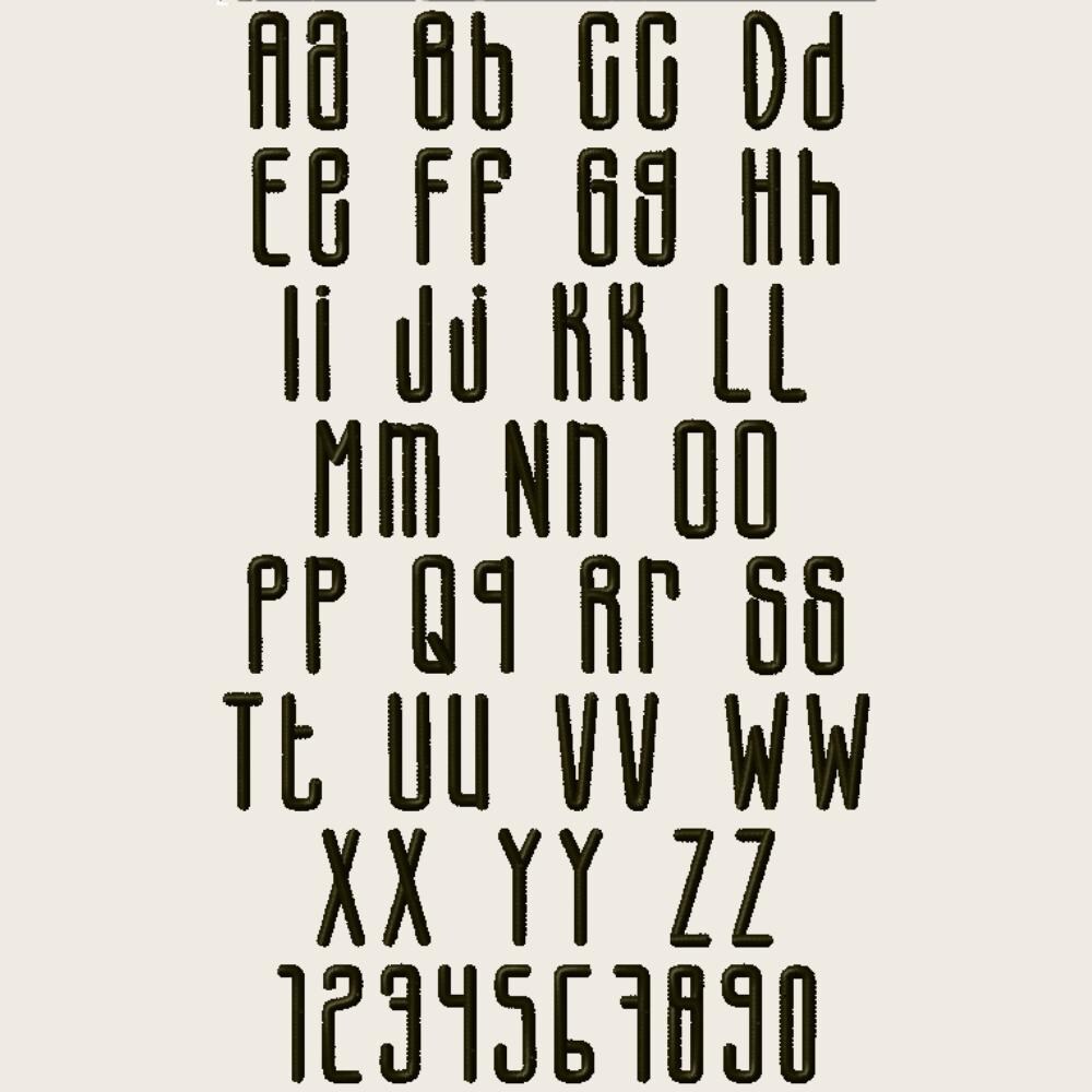 BX Embroidery Font' Rustic Dots Native BX Embrilliance 13mm-125mm