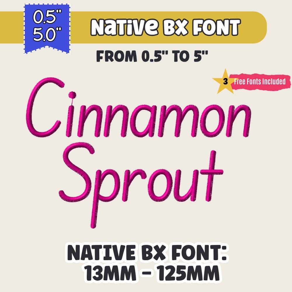 Native BX Font, Coastal Hug Embroidery Alphabet BX, 13-125mm Plus