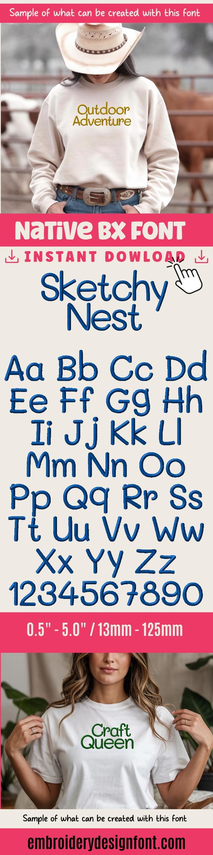 BX Embroidery Font, Coastal Hug BX 13-125mm Editable Object-Based!