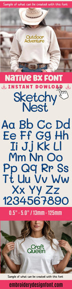 BX Embroidery Font, Coastal Hug BX 13-125mm Editable Object-Based!
