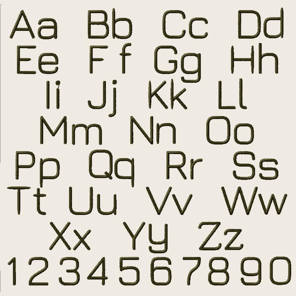 BX Embroidery Font, Coastal Hug Native, Scalable 13mm-125mm Upper