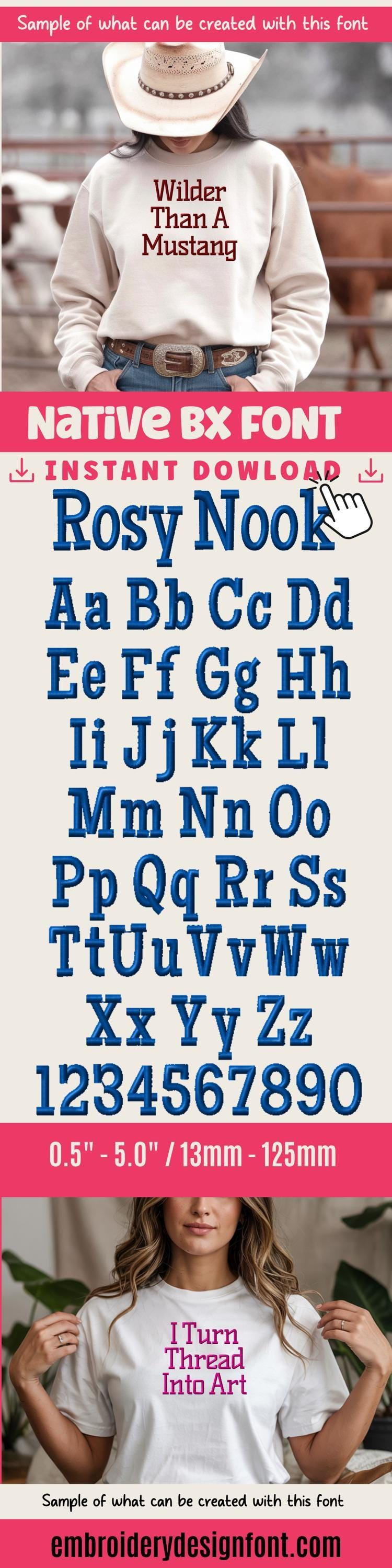 Native Bx Embroidery Font, Coastal Hug, 13-125mm, Embrilliance Ready
