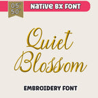 Bx Embroidery Font, Skinny Script Quiet Blossom Wedding 125mm Edit
