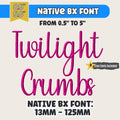 BX Embroidery Font, TwilightCrumbs Native BX Embrilliance 13-125mm