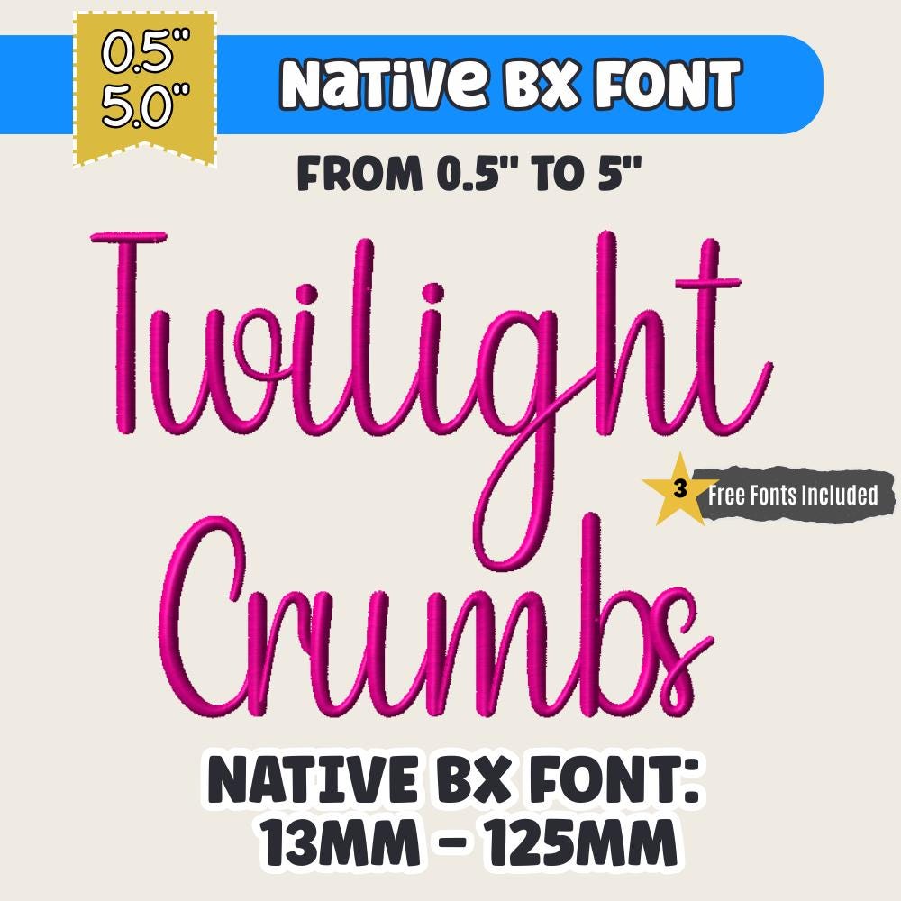 BX Embroidery Font, TwilightCrumbs Native BX Embrilliance 13-125mm