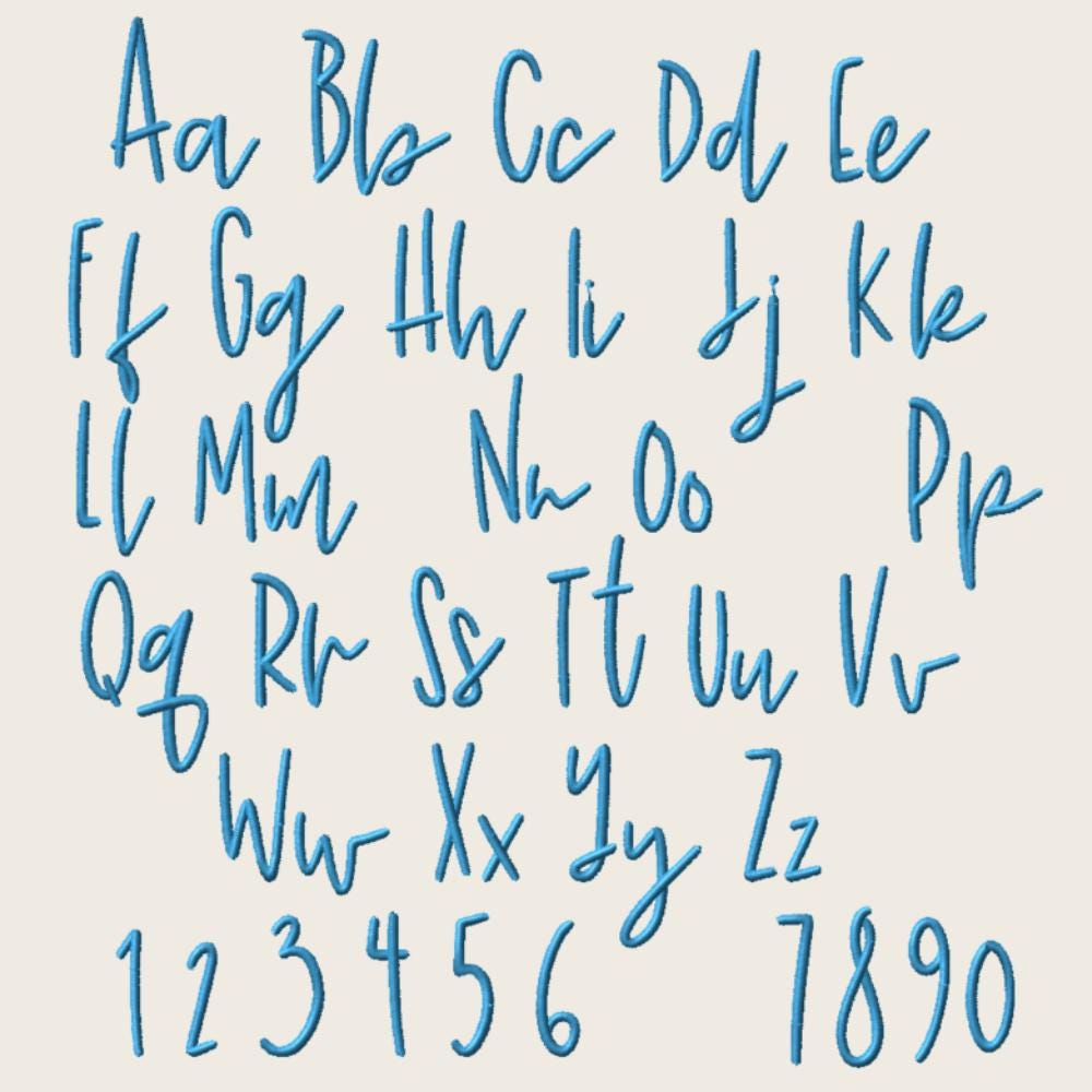 BX embroidery font' Coastal Hug BX Font, 13mm-125mm Cursive Alphas