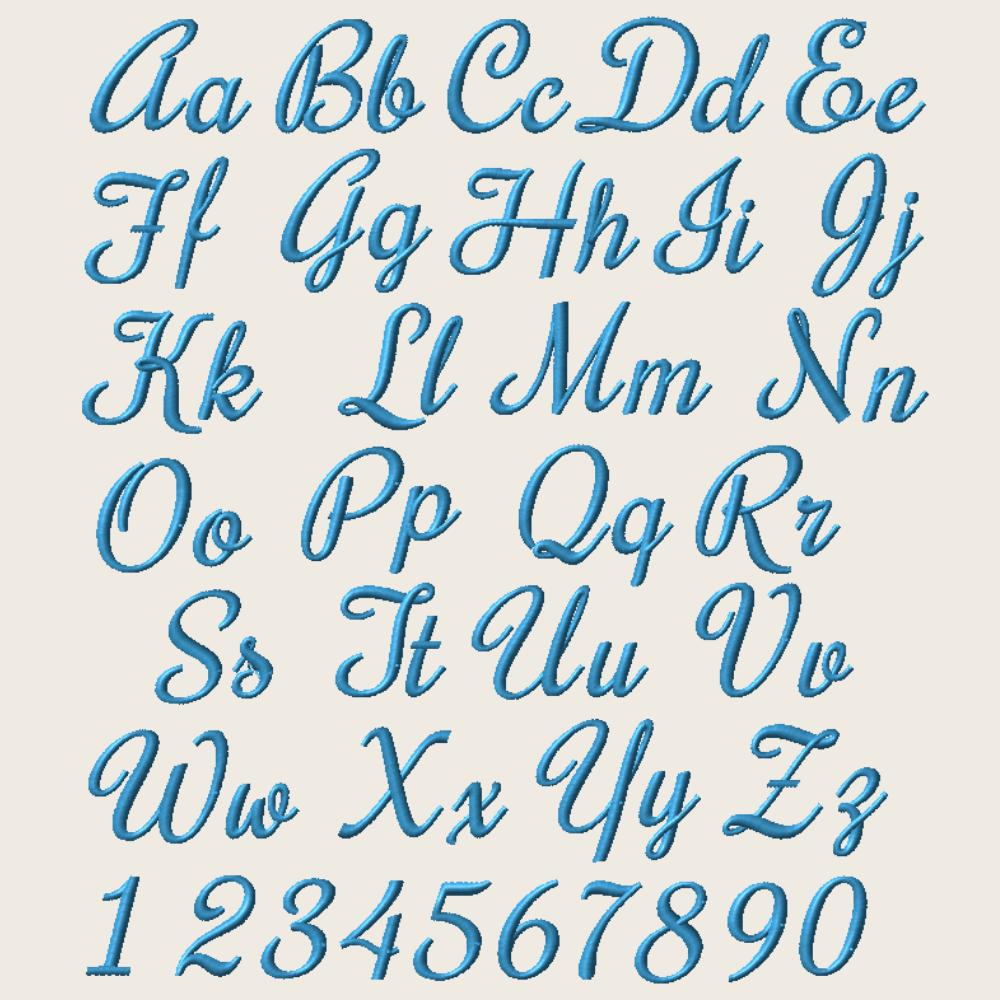 Machine Embroidery Font, BX Cursive Monogram Script, 11 Sizes PES