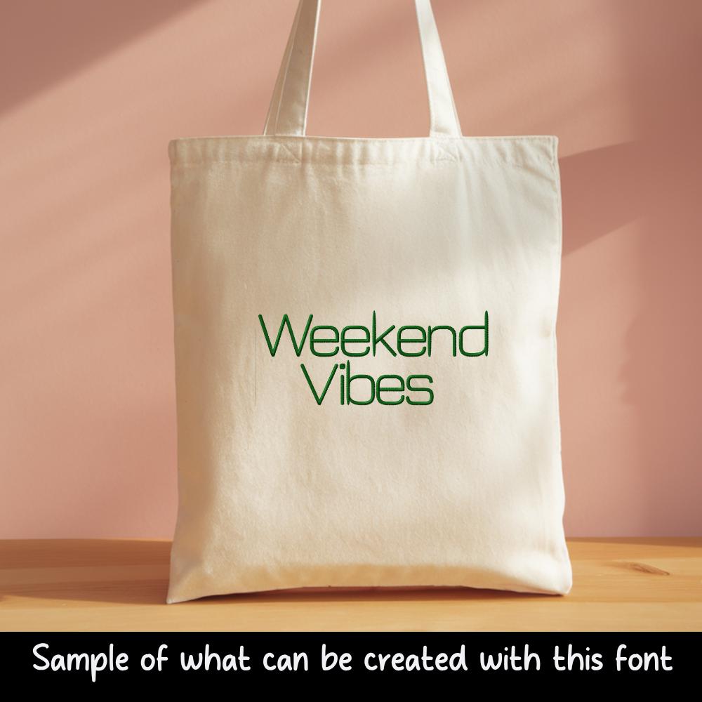 BX Embroidery Font, Coastal Hug Native, Scalable 13mm-125mm Upper