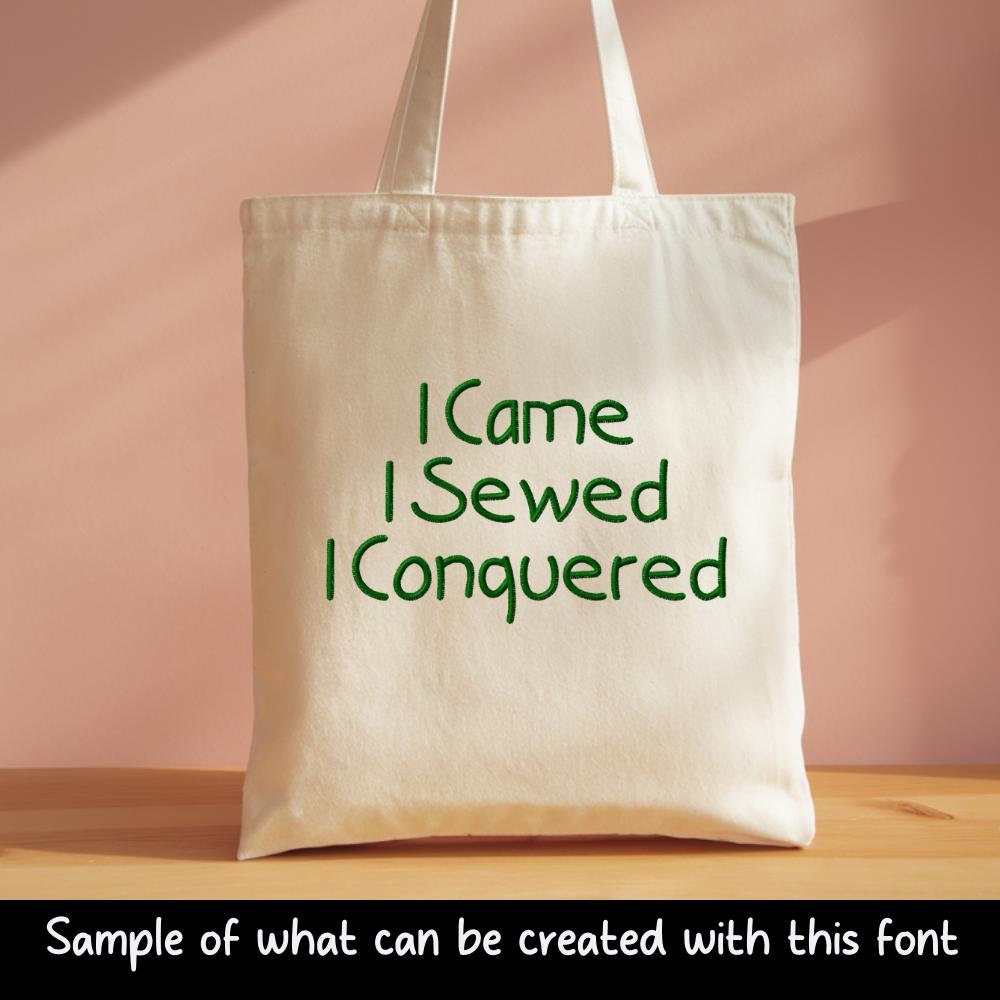 Bx Embroidery Font, Tall Skinny Cursive Monogram, Native 13–125mm