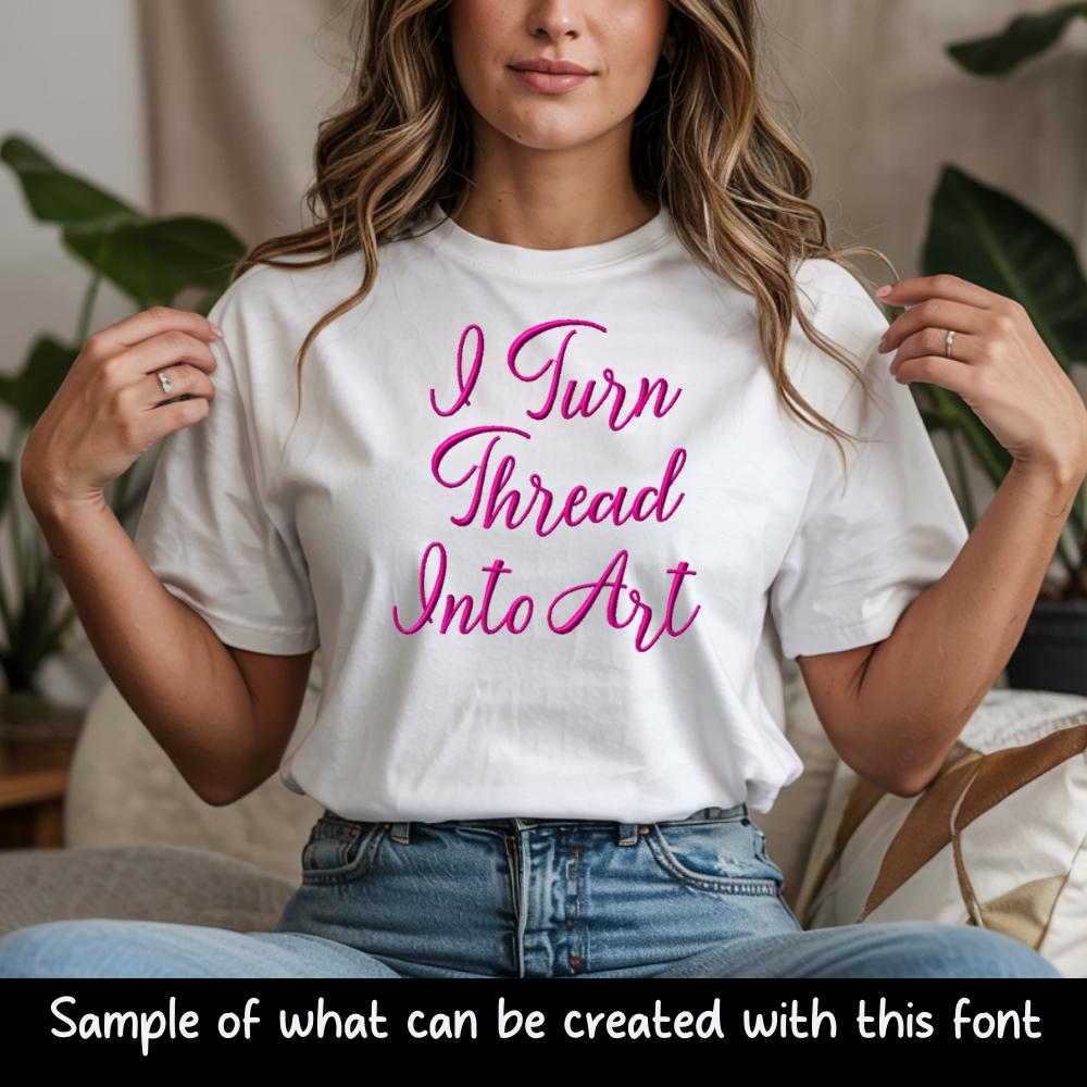 Bx Embroidery Font, Skinny Script Quiet Blossom Wedding 125mm Edit