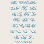 BX Embroidery Font, Skinny Script Bright Meadow, 13-125mm Wedding