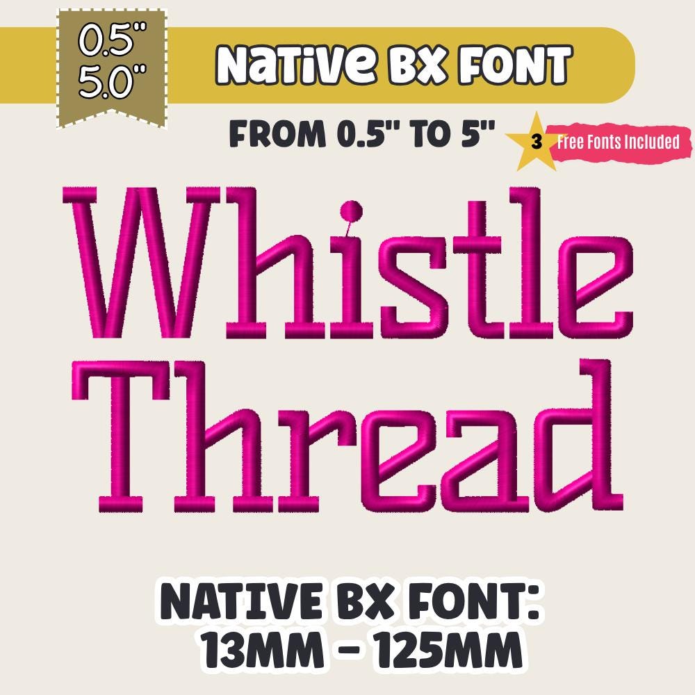 Native BX Font Coastal Hug, Embroidery BX Font, Editable, 13–125mm