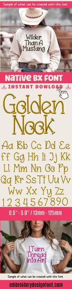 BX Embroidery Font, Coastal Hug Script, 13mm–125mm Resizable Edits