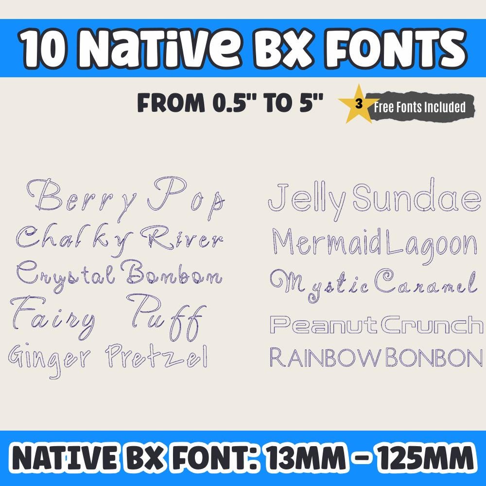 BX Embroidery Font, 10 Native BX Set, Embrilliance Floral Alphabets