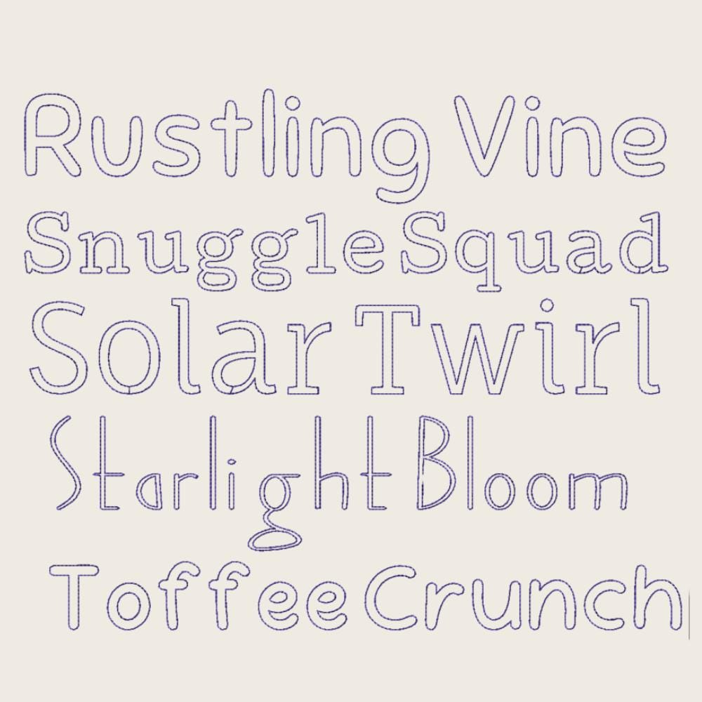 BX Embroidery Font' Native Embrilliance 10-Font Set, 13mm-125mm!