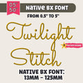 Native BX Embroidery Font, Coastal Hug BX 0.5–5 Inch Scalable,Edit