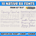 BX embroidery font' 10-Set Embrilliance Vintage Alphabet 13-125mm!