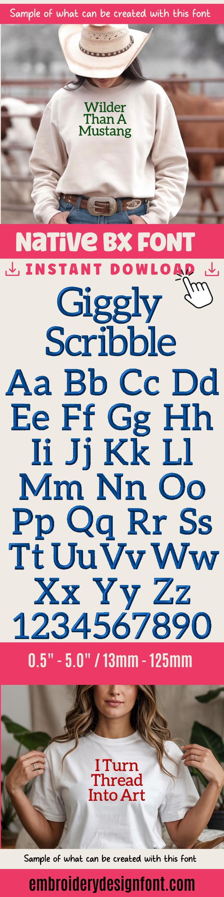 Native Bx Font, Coastal Hug Embroidery BX 13mm–125mm Editable Now