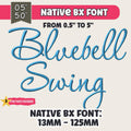 BX Embroidery Font', Coastal Hug Native BX Font, 13mm-125mm, Objs