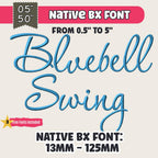 BX Embroidery Font', Coastal Hug Native BX Font, 13mm-125mm, Objs