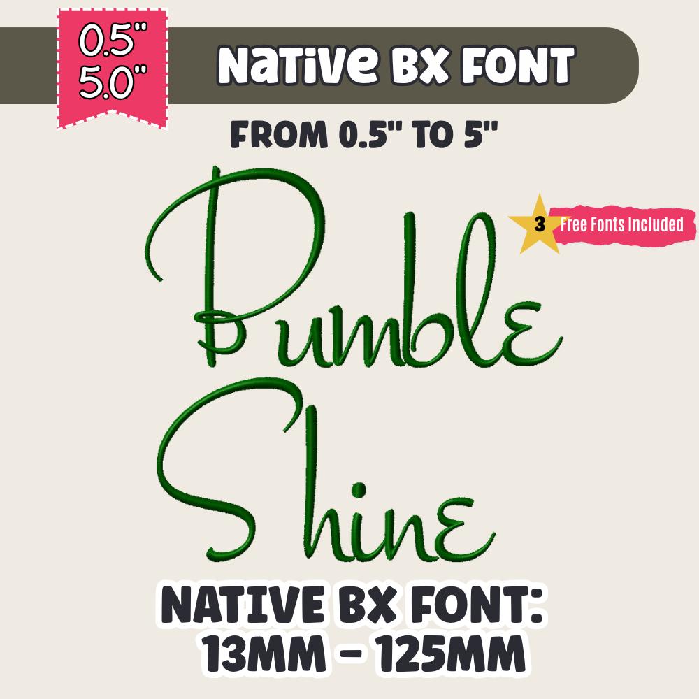 native BX embroidery font, Coastal Hug Resizable BX 13-125mm Edit!
